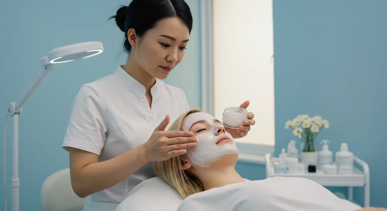 Woman Getting a Relaxing Salon Facial Woman Getting a Relaxing Salon Facial