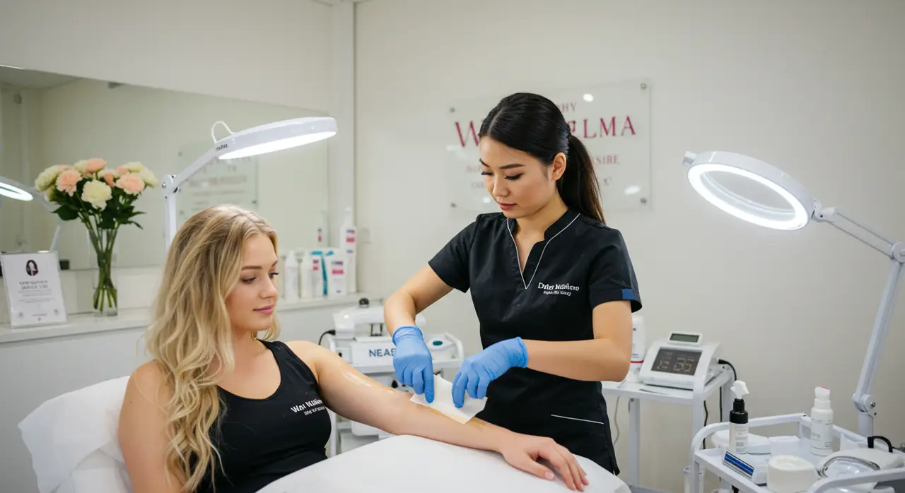 Woman Getting Her Arms Waxed Woman Getting Her Arms Waxed
