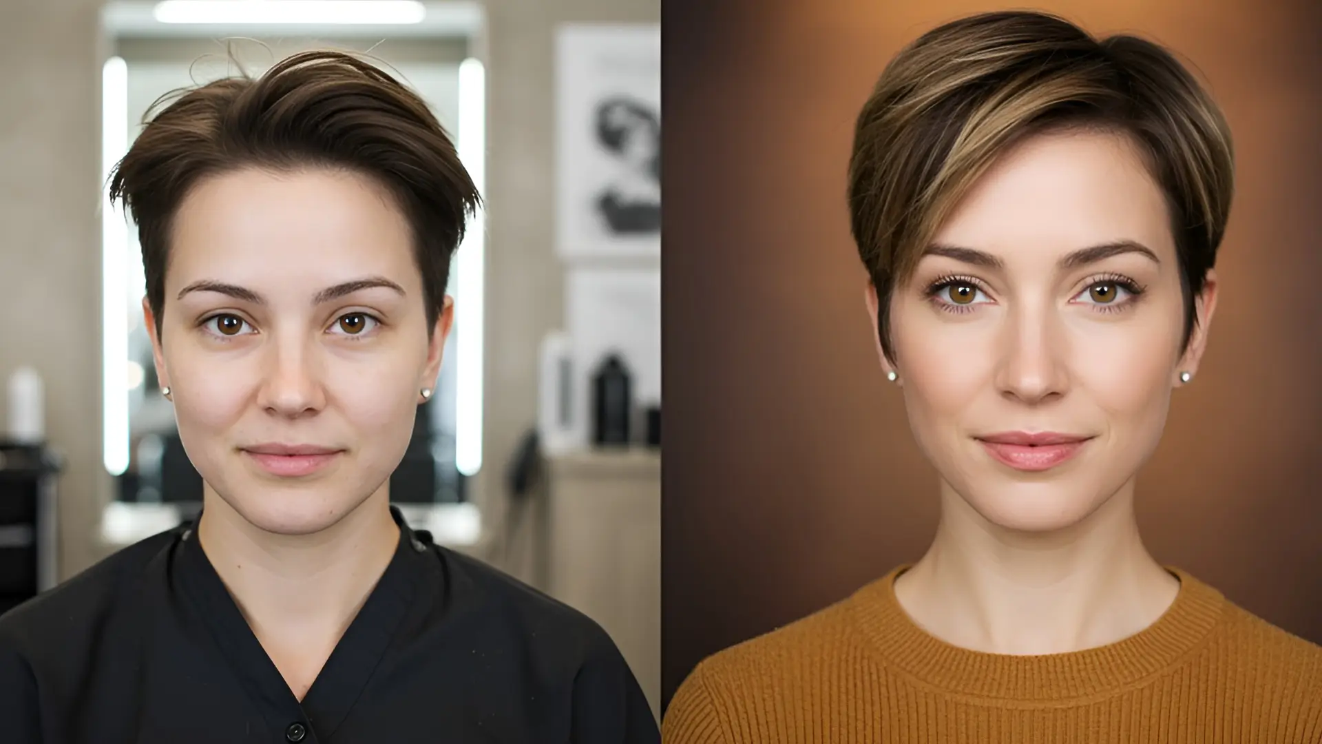 Before and After a Haircut Matching Your Face
