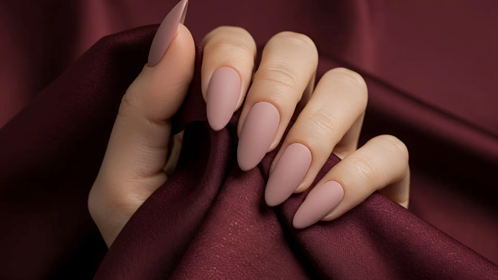 Long Almond Shaped Nails With a Matte Finish
